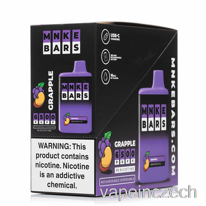Mnke Bars 6500 Jednorázové (5-balení) Vape Bez Nikotinu
